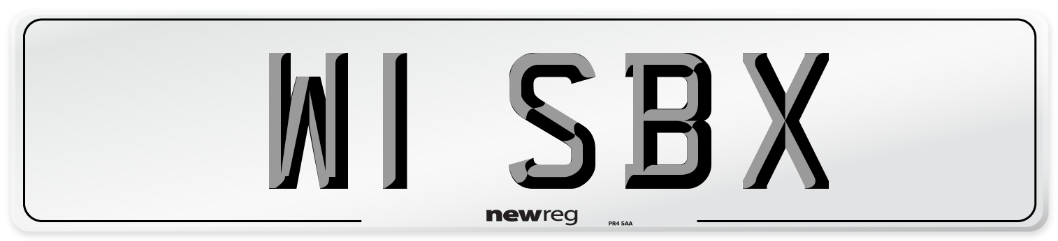 W1 SBX Number Plate from New Reg